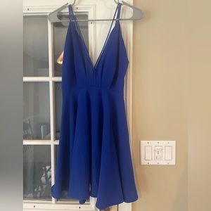 Fabrik. Strappy Blue Skater Dress. Size small.